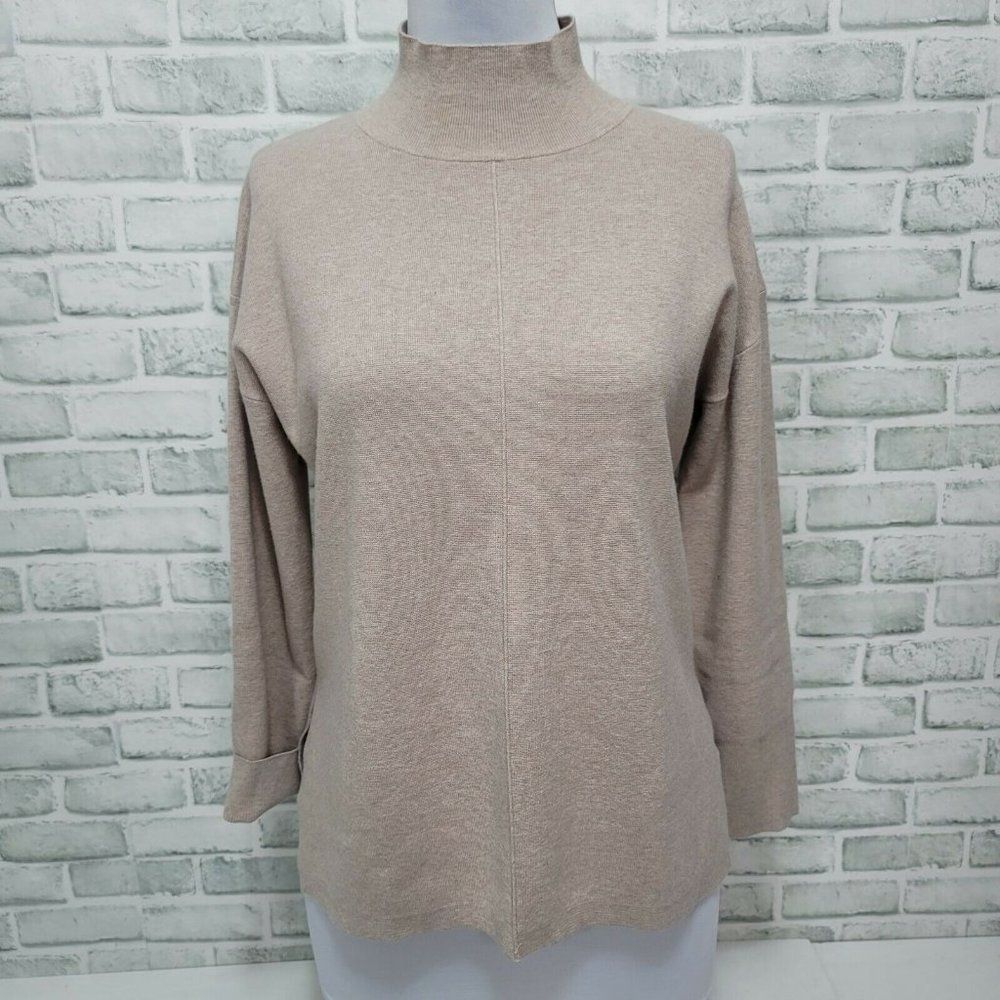 Banana Republic Size S Lenzing Ecovero Serene Turtleneck Sweater Light Taupe